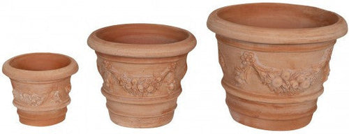 Biscottini Biscottini Set 3 Vasi in Terracotta Galestro Artigianali 100% Made Italy