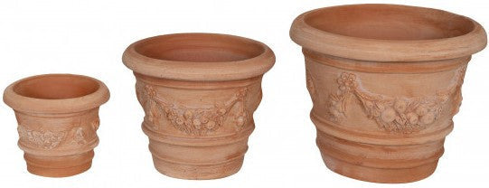 Biscottini Biscottini Set 3 Vasi in Terracotta Galestro Artigianali 100% Made Italy