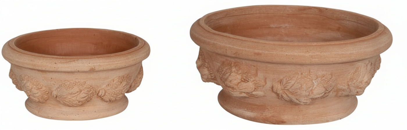 Biscottini Set 2 Ciotole in Terracotta 100% Made in Italy interamente Lavorata a Mano