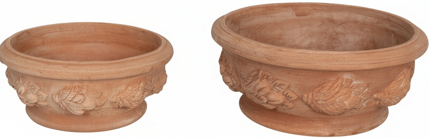 Biscottini Set 2 Ciotole in Terracotta 100% Made in Italy interamente Lavorata a Mano