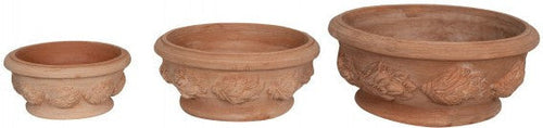 Biscottini Biscottini Set 3 Vasi Terracotta Galestro Antigeliva Fatti a Mano Made Italy