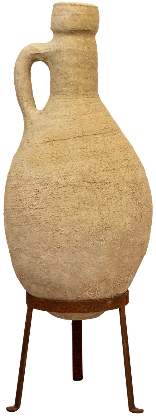 Biscottini Biscottini Anfora Giara Vecchia Terracotta 27x60 Manici e Base Ferro 21x21