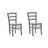 MOBILI 2G - SET 2 SEDIE SHABBY IN LEGNO LACCATO GRIGIO SEDUTA LEGNO