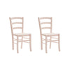 MOBILI 2G - SET 2 SEDIE SHABBY IN LEGNO LACCATO ROSA CIPRIA SEDUTA LEGNO