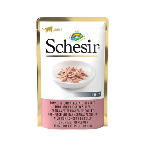 Schesir Jelly Tonnetto con Affettato di Pollo Bustina per gatti Adulti 85gr
