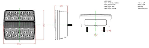 Fanale posteriore sx a LED 12V con 4 funzioni luminose