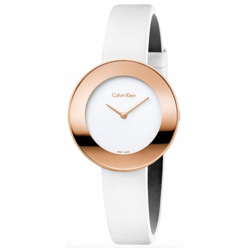 Orologio CALVIN KLEIN donna Chic tempo pelle bianco