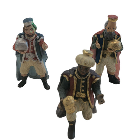 Re magi statuette in terracotta artigianali per presepe napoletano da h 10 cm, set di 3 pezzi