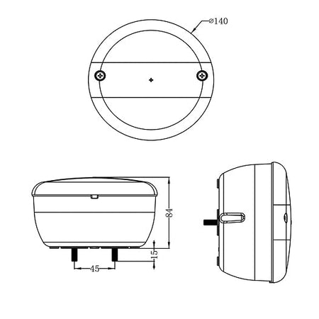 Fanale posteriore fendinebbia Ama a 20 LED Ø 140mm