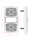 Fanale posteriore dx a LED 12V dimensioni 150x22x80mm
