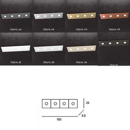 Plafoniera moderna Top Light ECCENTRIC 1156 4L GX53 LED metallo lampada parete soffitto
