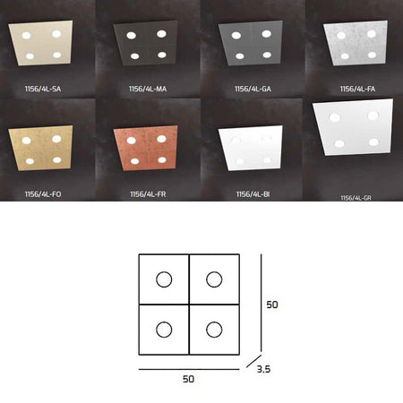 Plafoniera moderna Top Light ECCENTRIC 1156 4L GX53 LED metallo lampada parete soffitto