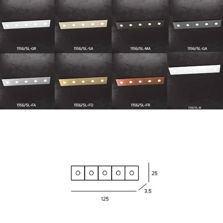 Plafoniera moderna Top Light ECCENTRIC 1156 5L GX53 LED metallo lampada parete soffitto