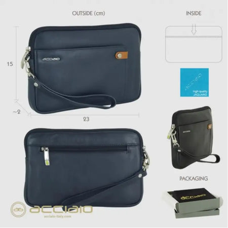 8481 Pochette Acciaio Blu 0000000129 - UNICA / Blu - Pochette