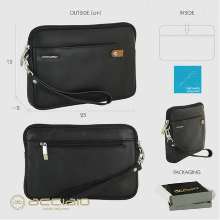 8481 Pochette Acciaio Nero 0000000129 - UNICA / Nero - Pochette