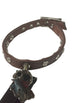 Collarino marrone per cani in Ecopelle e Swarovski Pet Follie