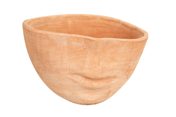 Biscottini Vaso a forma di faccia in Terracotta 100% made in Italy interamente lavorata a mano al tornio