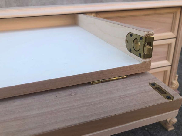 MOBILI 2G - scrivania 6 cassetti classica barocco Legno grezzo 180x87x77