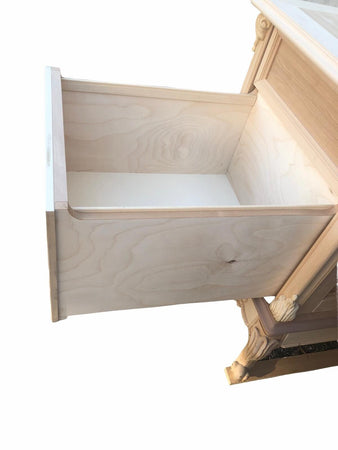 MOBILI 2G - scrivania 6 cassetti classica barocco Legno grezzo 180x87x77