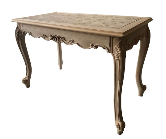 MOBILI 2G - scrivania 1 cassetto classica barocco Legno grezzo 121x62x79