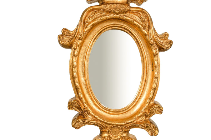 Biscottini SPECCHIERA DA APPOGGIO IN LEGNO FINITURA FOGLIA ORO ANTICATO MADE IN ITALY