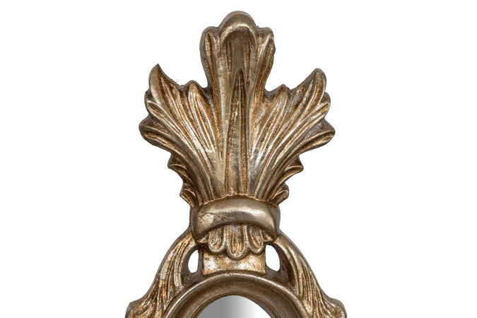 Biscottini SPECCHIERA DA APPOGGIO IN LEGNO FINITURA FOGLIA ARGENTO ANTICATO MADE IN ITALY