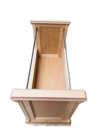 MOBILI 2G - Carrello Porta stoffe classico barocco Legno grezzo 114x56x78