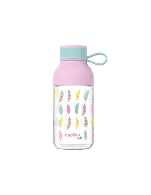 Quokka Ice Kids with strap - Ecozen Water Bottle 430 ml with strap (Feathers)