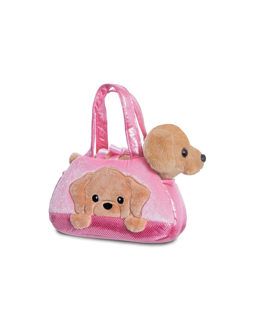 Fancy Pals  PeekaBoo Labrador Peluche in una borsa rosa 20 cm Ecologico