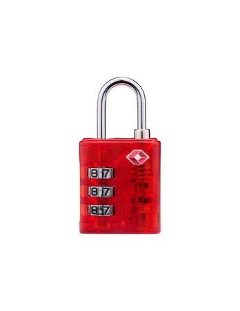 Dunlop - TSA combination lock for suitcase / luggage (Red)