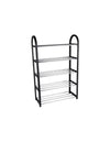 Alpina - Shoe Rack / Shelf / Stand 5-Tier 50x20x77 cm (Silver / Black)