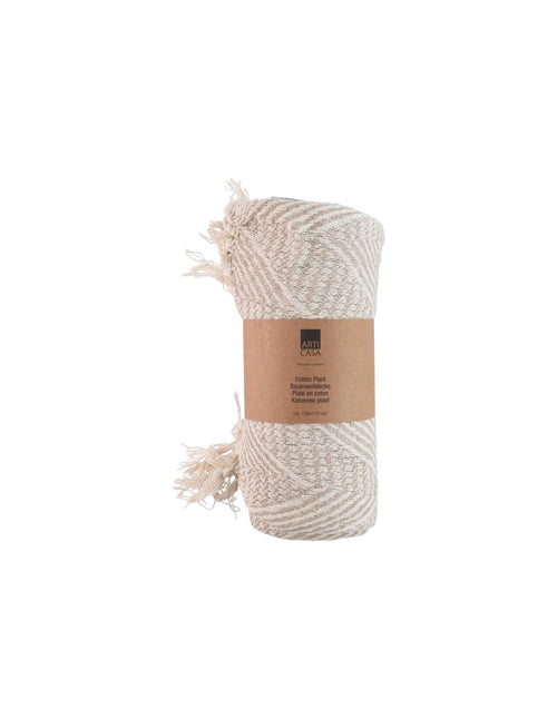 Arti Casa - Cotton Herringbone Blanket 130x170 cm (Beige / White)