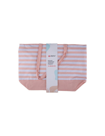 Alpina - Striped Beach Bag 49.3x16x34 cm (Apricot / White)