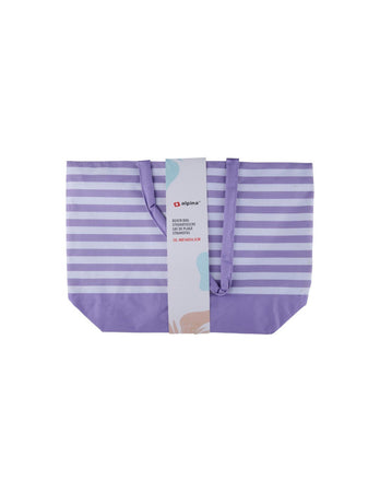 Alpina - Striped Beach Bag 49.3x16x34 cm (Purple / White)