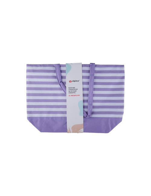 Alpina - Striped Beach Bag 49.3x16x34 cm (Purple / White)