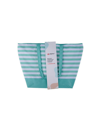Alpina - Striped Beach Bag 49.3x16x34 cm (Turquoise / White)