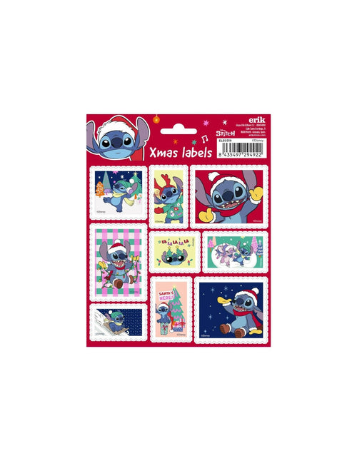 Disney Stitch - Set of 18 Self-Adhesive Christmas Stickers
