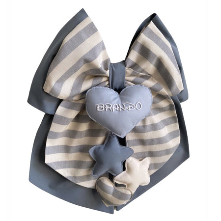 Fiocco nascita in cotone personalizzabile fatto a mano 35 x h 40 cm "Made in Italy"
