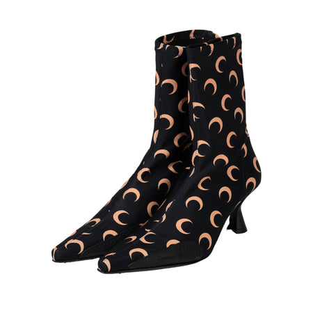 MARINE SERRE Moon Printed Jersey Ms Boots in Black da donna