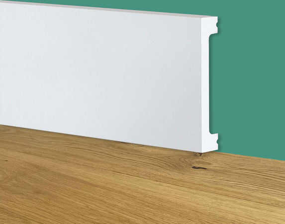 84ml-bancale-di-Battiscopa-SQUADRATO-BIANCO-Passacavo-100x13x2000mm-in-POLIMERI