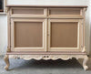 MOBILI 2G - Credenza 2 porte 2 cassetti classica barocco Legno grezzo 118x55x92