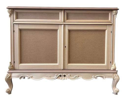 MOBILI 2G - Credenza 2 porte 2 cassetti classica barocco Legno grezzo 118x55x92