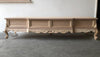 MOBILI 2G - Porta tv 4 cassetti classico barocco Legno grezzo 220x55x51