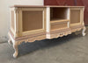 MOBILI 2G - Porta tv 2 ante 1 cassetto classico barocco Legno grezzo 174x60x76