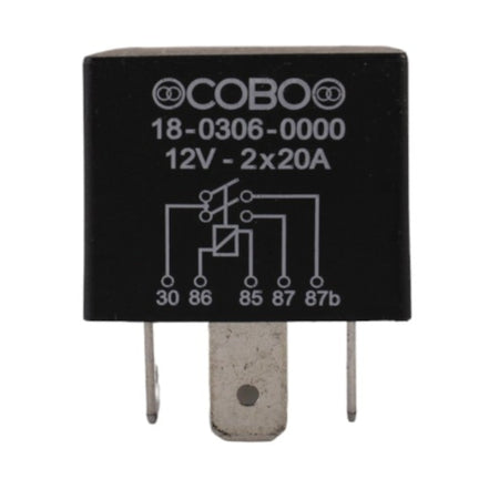 Relè doppio contatto 12V 2x20A Cobo