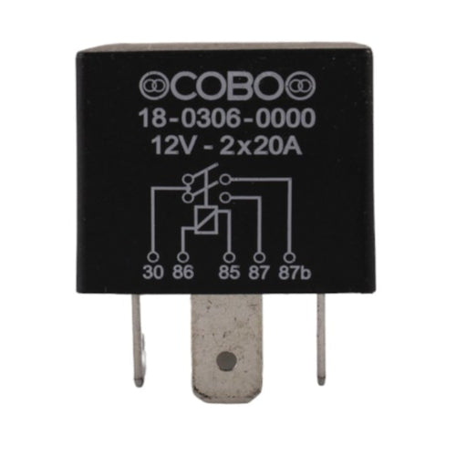 Relè doppio contatto 12V 2x20A Cobo
