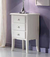 MOBILI 2G - Comodino 3 Cassetti shabby Legno Massiccio bianco 45x34X71 (3022)