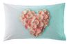 Coppia di federe set di 2 federe stampa digitale 100% cotone made in italy CUORE DI PETALI