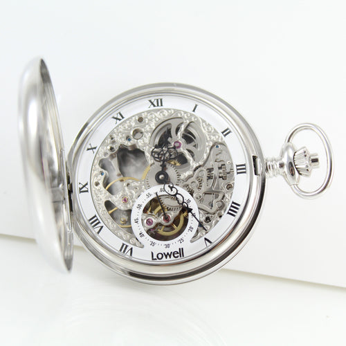 Orologio da tasca carica manuale Lowell con movimento a vista