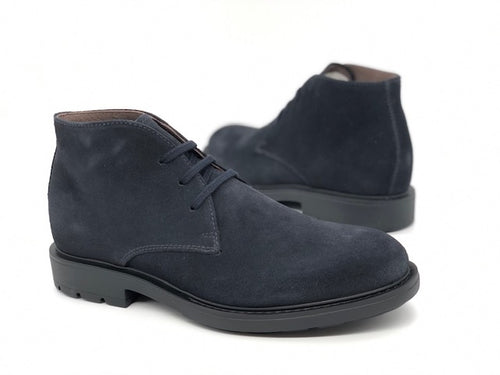 NERO GIARDINI Scarponcino uomo in camoscio blu